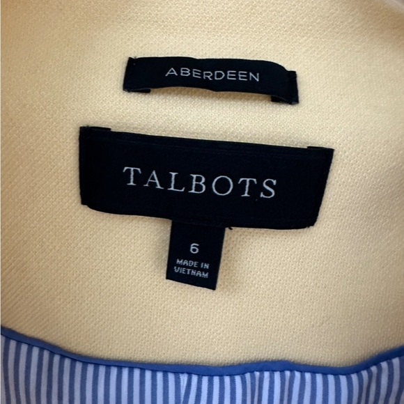 Talbots Blazer Aberdeen
Women's Size 6‎ Yellow Jacket Cotton
Stretch Knit - Picture 6 of 9